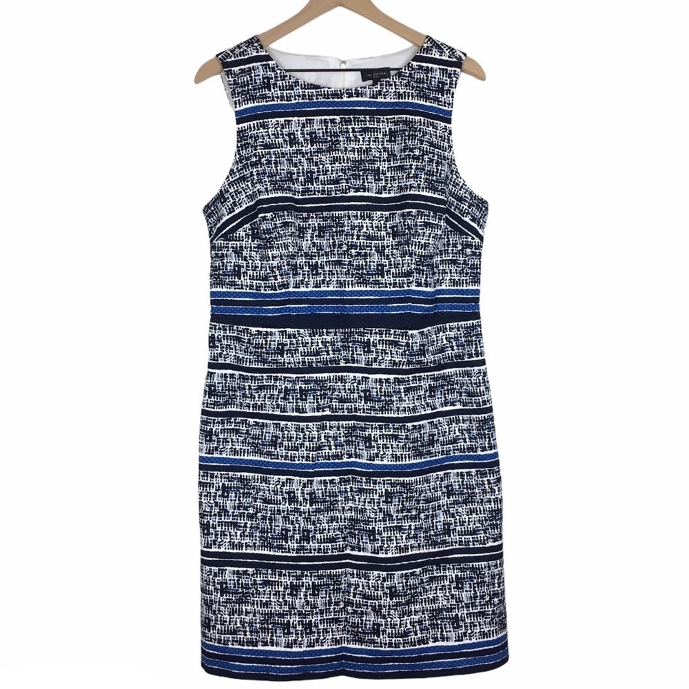 THE LIMITED Dress Sheath Sleeveless Stripes Summer Wedding Guest Attire Size 12
